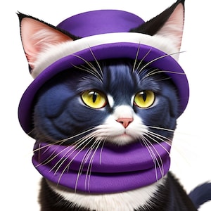 Ensemble de téléchargement d'illustrations numériques CATS In Hat (Vol 2) 50 Jpg