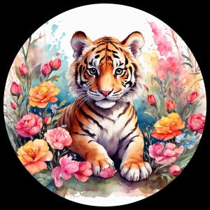 TIGER Coaster Ready To Press Sublimation Heat Transfer Print Bundles of 60 Designs Choice Of 14 Sizes (PALMTIGERS1-180)
