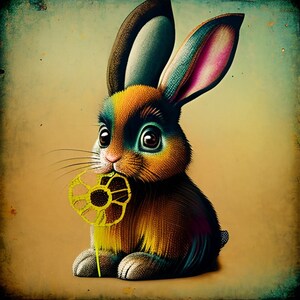 Osterhasen-Sublimationsdruck, druckreifes Wärmetransferpaket mit 10 Bilddrucken (LMHEaster bunnys 581-590)