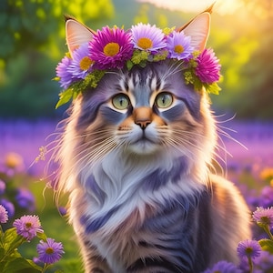 Ensemble de téléchargement numérique de clipart floral Cat 100 JPG (FLORALCATS01-100) VOL 1