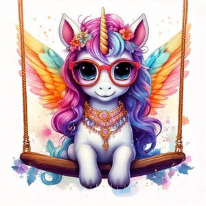 CHIBI UNICORNS 100 JPG Clipart digitaler Download (LMCHHIBIUNICORNS1-100)