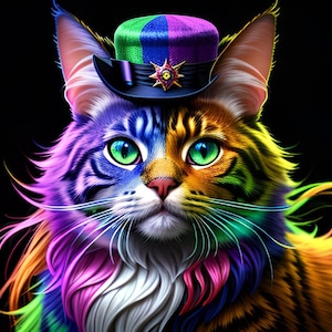 Ensemble de téléchargement d'illustrations numériques CATS In Hat (Vol 5) 100 Jpg