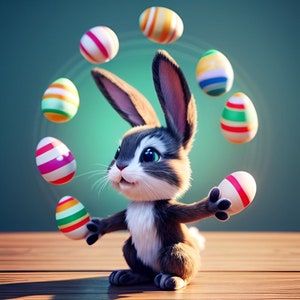 OSTERHase Sublimationsdruck druckreifes Wärmetransferpaket mit 10 Bilddrucken (LMHEaster bunnys 541-550)
