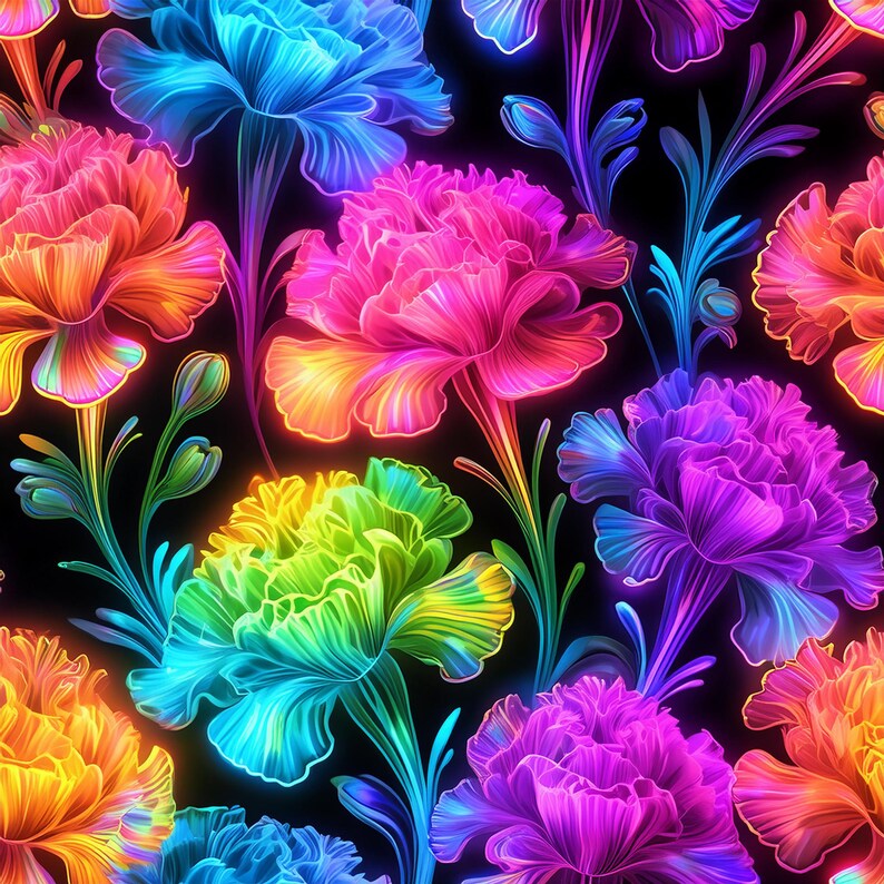 Carnation Floral Clipart Tumbler Wraps 100 JPG Digital Download Bundle ...