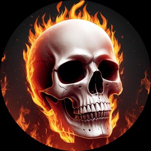 SKULL COASTER  Ready to Press Sublimation Heat Transfer Print Bundles of 60 Designs Choice Of 14 sizes (PALMSKULL1-240)