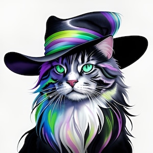 Ensemble de téléchargement d'illustrations numériques CATS In Hat (Vol 4) 100 Jpg