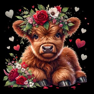 Highland Cow Gotowe do Prasowania Sublimacja Transfer Ciepła Pakiety 10 Projektów Transferowych (FTCOW1-90)