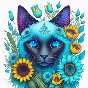 Ensemble de téléchargement numérique de clipart floral Cat 500 JPG (FLORALCATS501-1000) VOL 2