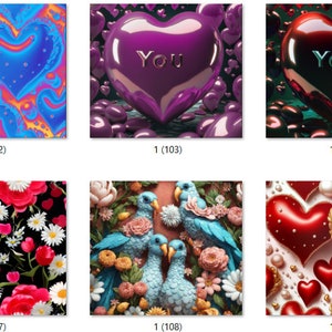LIEFDE & ANNIVERSARY Kant-en-klare sublimatie warmteoverdracht printbundel van 10 afbeeldingen met keuze uit 10 bundels (CAGlove101-200)