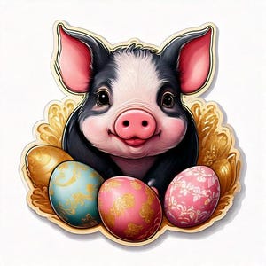 Lot de 100 autocollants KAWAII pour animaux de Pâques, clipart JPG à usage commercial (LMHEASTERSTICKERS401-500)