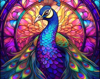 Stained Glass Animals& Birds 100 JPG Digital Download Bundle For Commercial Use (LMHSTAINEDLASS101-200)