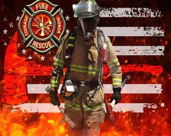 FIREFIGHTER  Ready to Press Sublimation heat transfer design bundle of 10 Prints and your choice of 9 bundles