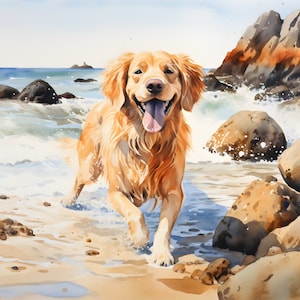 Beach Dogs, pacchetto di trasferimento termico a sublimazione pronto per la stampa di 10 stampe di immagini (PBflc 1-10)