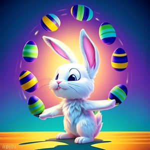 Osterhasen-Sublimationsdruck, druckreifes Wärmetransferpaket mit 10 Bilddrucken (LMHEaster bunnys 531-540)