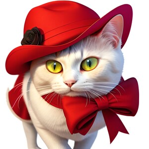 Ensemble de téléchargement d'illustrations numériques CATS In Hat (Vol 1) 100 Jpg