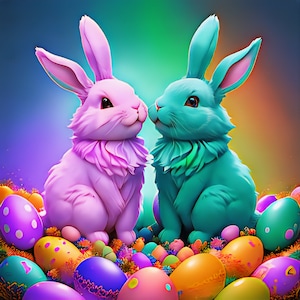 OSTERHase Sublimationsdruck druckreifes Wärmetransferpaket mit 10 Bildern (LMHEaster bunnies 210-220)