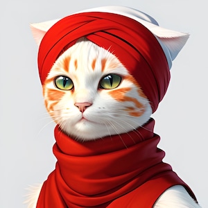 Ensemble de téléchargement d'illustrations numériques CATS In Hat (Vol 1), 500 Jpg