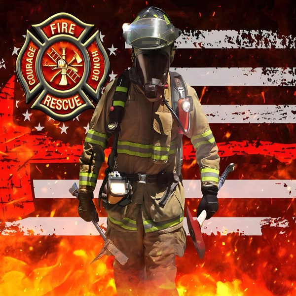 10 FIREFIGHTER Ready to Press Sublimation Transfer Prints