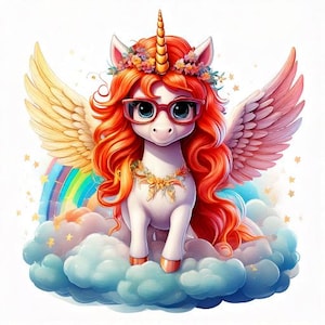 CHIBI UNICORNS 50 JPG Clipart digitaler Download Bundle (LMCHHIBIUNICORNS01-50)