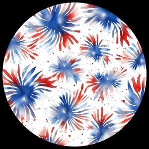 Impression par transfert par sublimation à chaud, rouge, blanc et bleu, le 4 juillet, lots de 10 impressions au choix, 14 tailles (PALM4THOFJULY241-480)