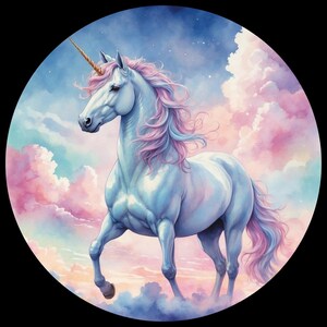 UNICORN Coaster Ready To Press Sublimation Heat Transfer Print Bundles of 60 Designs Choice Of 14 Sizes (PALMUNICORN1-180)
