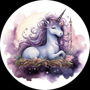 Unicorn Coaster Ready to Press Sublimation Heat Transfer Print bundles of 60 Designs Choice of 14 Sizes (HHMUNICORN1-120)