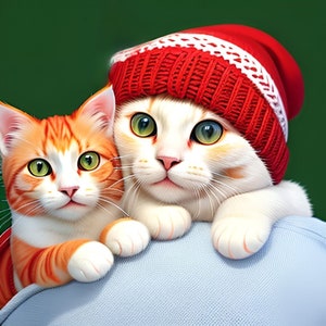 Ensemble de téléchargement d'illustrations numériques CATS In Hat (Vol 4) 50 Jpg
