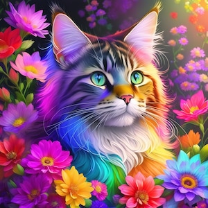 Ensemble de téléchargement numérique de clipart floral Cat 100 JPG (FLORALCATS101-200) VOL 2