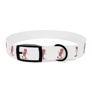 Bacon Dog Collar with Cartoon Character, Pet accessory, Dog gear, Gift for dog lovers, Cute dog collar
