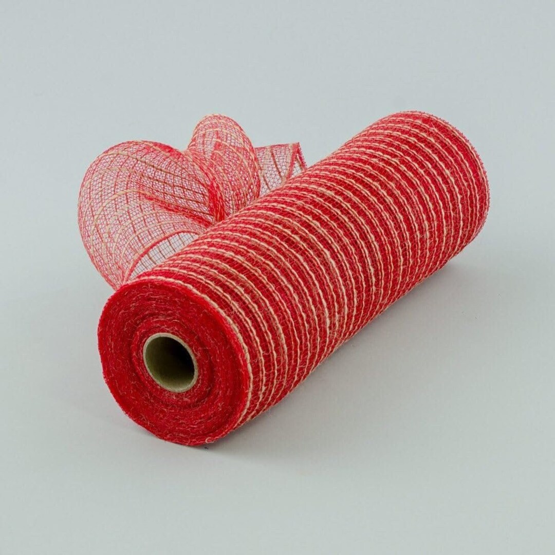 Poly Jute Burlap Deco Mesh 10.5 X 10 Yards red Etsy
