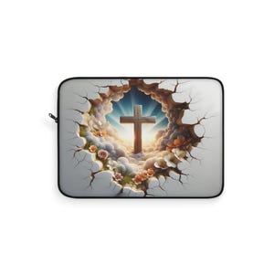 Faith-Inspired Laptop Sleeve, Christian Laptop Bag, Religious Gift for Him/Her, Scripture Art, Encouragement Gift