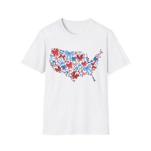 Unisex T-Shirt, Unisex Softstyle T-Shirt, Sommer Vibes, Bunt und Bunt, Geschenk für Naturliebhaber, Americana