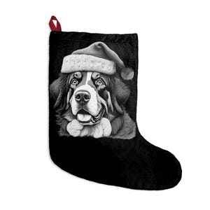Stocking, Festive St Bernard Dog Christmas Stocking, Holiday Decor for Pets, Cute Pet Christmas Gift, Animal Stocking