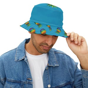 Pride Pineapple Bucket Hat, Summer Accessory, Beach Hat, Festival Headwear, Gift for Her, Vacation Must-Have