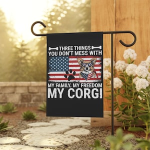 Patriotic Corgi Garden Flag, Custom Pet Banner for Dog Lovers, Outdoor Decor for Independence Day, Home & Garden Decor, Flag