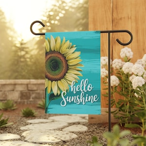 Sunflower Garden Banner - Cheerful Home Decor, Outdoor Flag, Spring Decoration, Yard Sign, Hello Sunshine