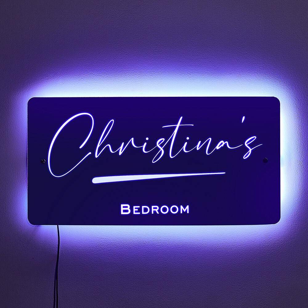 Personalised Name & Text Mirror - Light up Mirror, Add Your Custom Text ...
