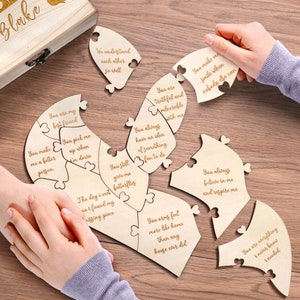 Powody, dla których Cię kocham puzzle, Puzzle dla par, Puzzle miłosne, Rocznica pary, Niestandardowa drewniana układanka, Prezent dla pary na Walentynki