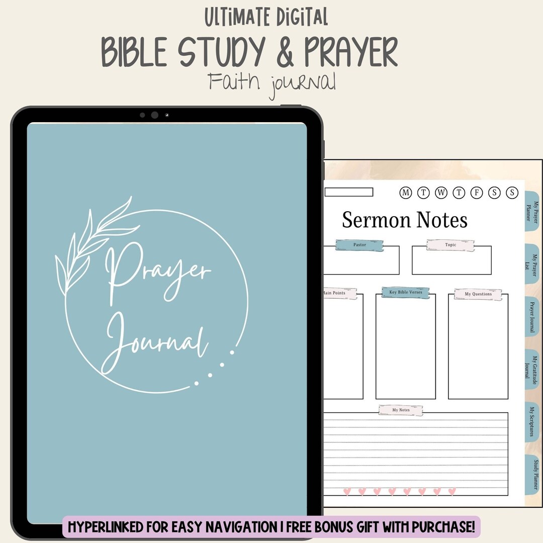 Digital Faith Journal, Prayer Journal Planner, Bible Study Planner ...