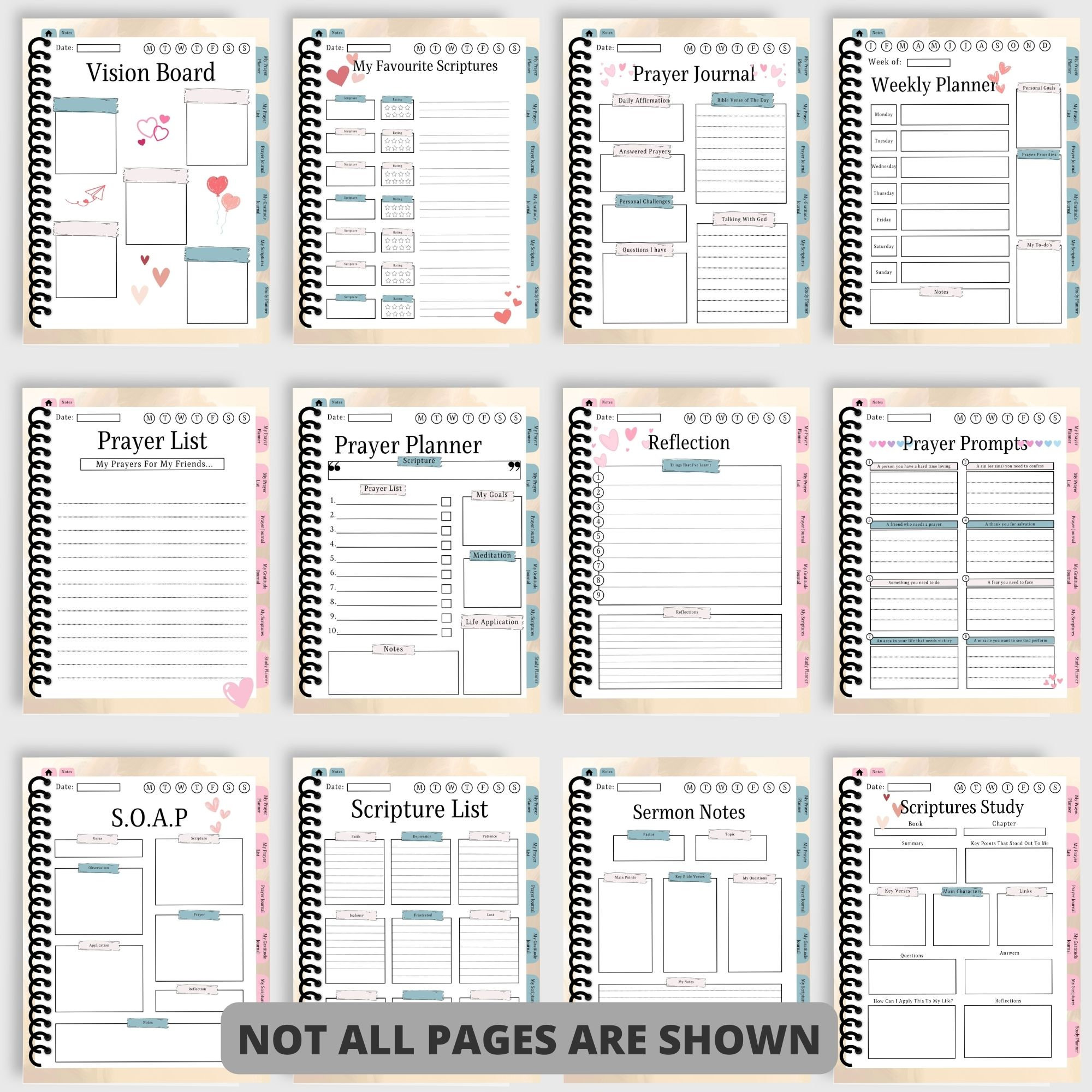 Digital Faith Journal, Prayer Journal Planner, Bible Study Planner ...