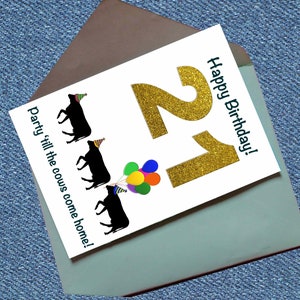 21st Printable Card, Instant Digital Download, 21 Card, Party Till Cows Come Home!