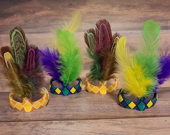 Small Mardi Gras Masquerade Masks with feathers