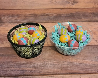 Mini Painted Resin Easter Eggs: Basket Filler, Spring Decor (Pack of 12)