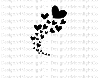 Pakiet SVG Heart, Clipart Heart, Serca Doodle, Walentynki SVG, Rysowane ręcznie serce SVG, Serce walentynkowe SVG, Sylwetka, Pobieranie cyfrowe, Ai