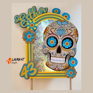 Cake Topper Skull, Topper Calavera, archivo digital en formato .Studio para Silhouette
