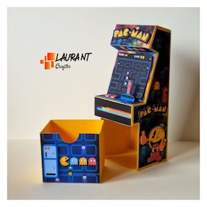 Arcade Machine Box, arcade box digitaal bestand in .Studio en SVG formaat, (Pacman ontwerp alleen in Studio en PNG)