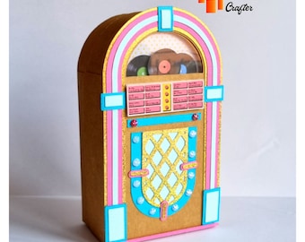 Jukebox Box, Box in the shape of an old jukebox, .Studio and SVG cutting format
