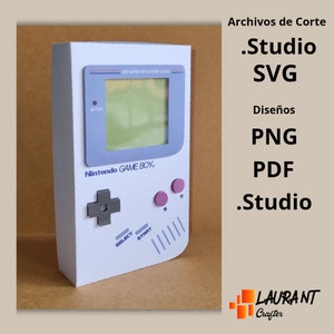 Scatola per Game Boy, scatola personalizzata, file di taglio nei formati SVG e .Studio, disegni in PNG, PDF e .Studio