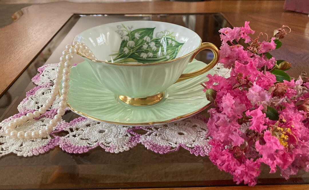 Rare Shelley Oleander lily of the Valley Tea Cup and Saucer Etsy