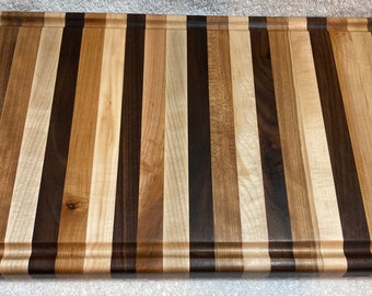 Maple, Cherry, and Walnut cutting board - cheese board - serving tray - wedding gift